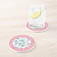 Flamants roses tropicaux feuille motif