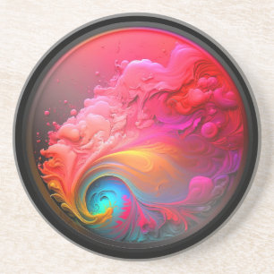 Dessous De Verre En Grès Flèches multicolores 3D
