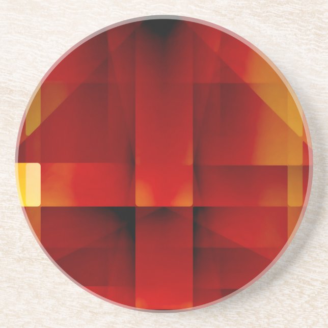 Dessous De Verre En Grès Flèches rouges abstraites (Devant)