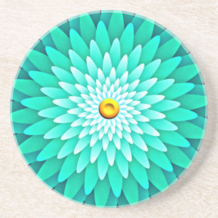 Dessous De Verre En Grès Fleur bleue Mandala-68566