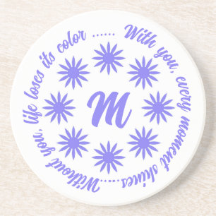 DESSOUS DE VERRE EN GRÈS FLEUR CADEAU MODERNE DE MAMAN PAPA SOEUR FILS PATR