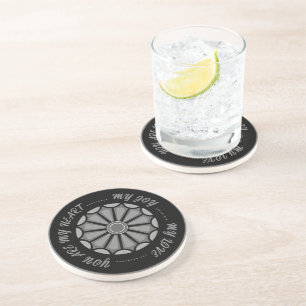 DESSOUS DE VERRE EN GRÈS FLEUR CADEAU MODERNE DE MAMAN PAPA SOEUR FILS PATR