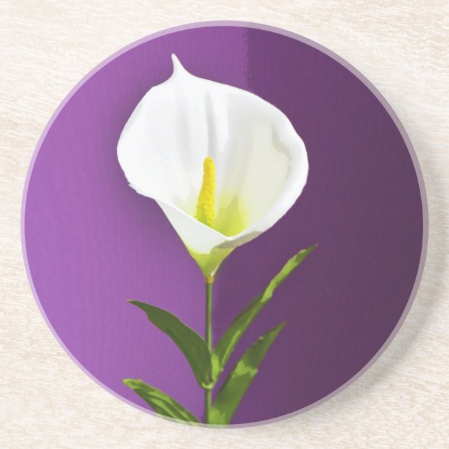 Dessous De Verre En Grès Fleur Cala Lily (Devant)