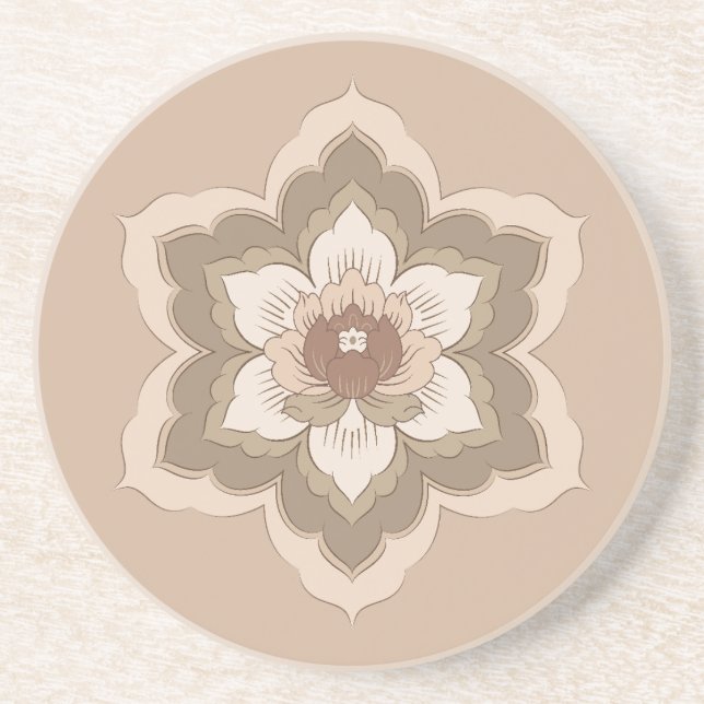 Dessous De Verre En Grès Fleur chinoise Baoxiang en bronze d'automne (Devant)