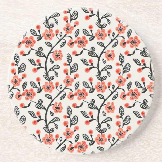 Dessous De Verre En Grès Fleur de cerise (Devant)