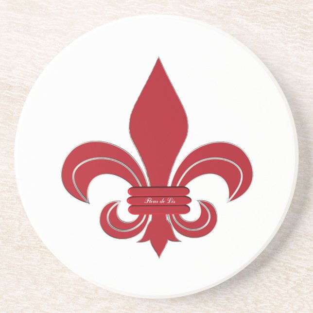 Dessous De Verre En Grès Fleur de Lis (Devant)