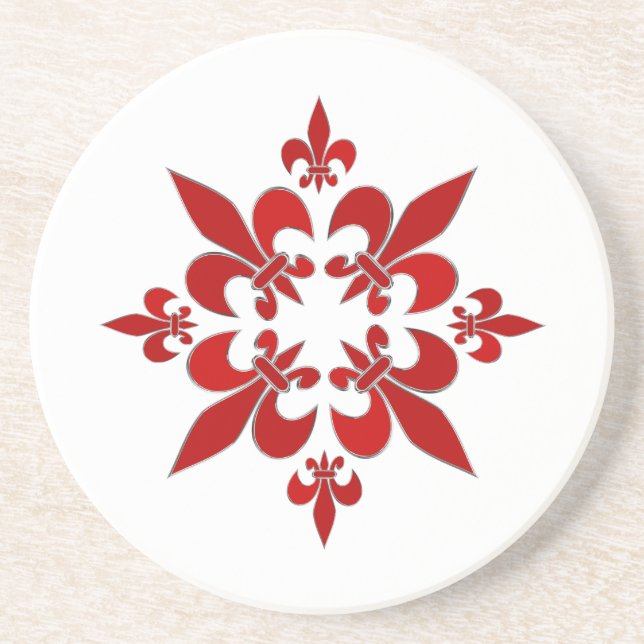 Dessous De Verre En Grès Fleur de Lis (Devant)