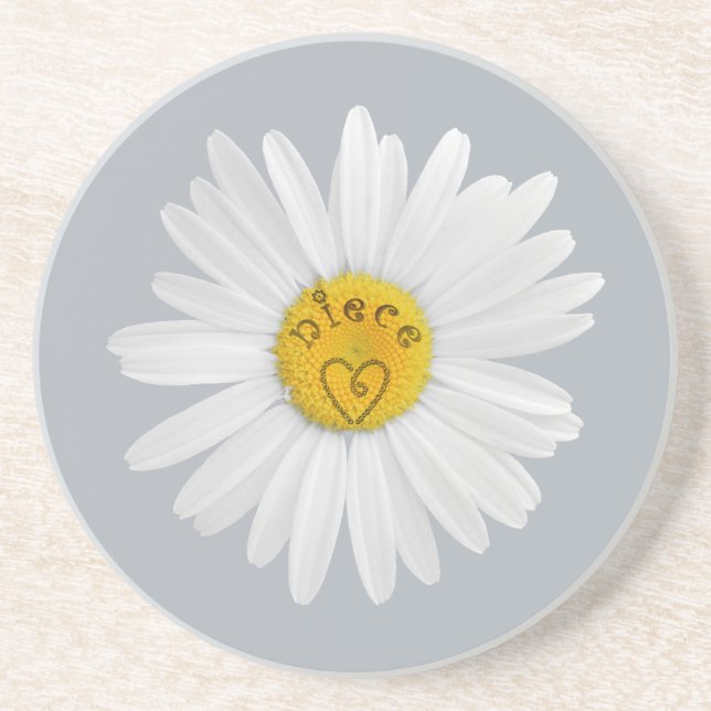 Dessous De Verre En Grès Fleur de marguerite pour Arrière - plan de la Pers (Devant)