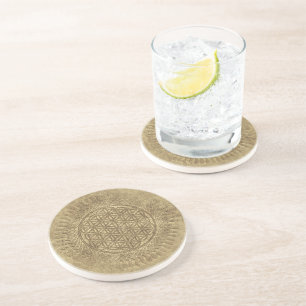 Dessous De Verre En Grès Fleur de Vie - soleil - motif sans couture 4