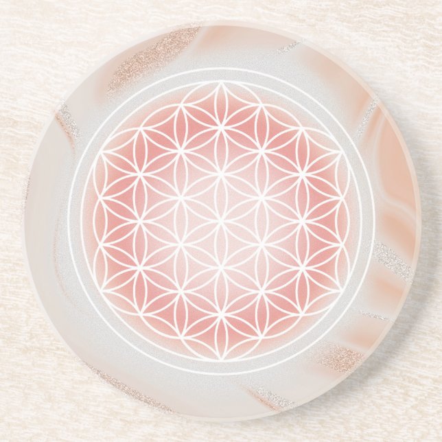 Dessous De Verre En Grès Fleur de Vie Succès (Devant)