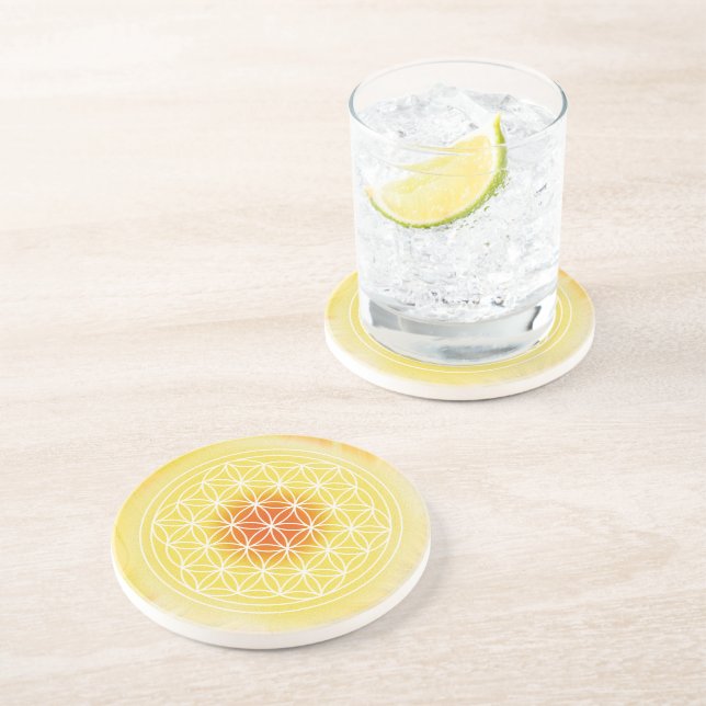 Dessous De Verre En Grès Fleur d'étincelle de vie (Côté)