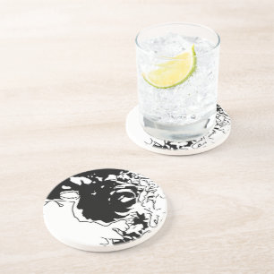 Dessous De Verre En Grès Fleur Doodle
