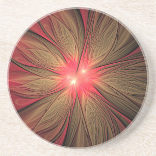 Dessous De Verre En Grès Fleur fractale de fansy rouge
