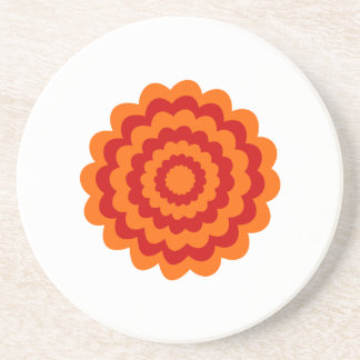 Dessous De Verre En Grès Fleur géniale en orange et rouge