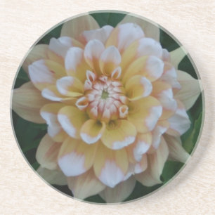 Dessous De Verre En Grès Fleur jaune de fleur de dahlia