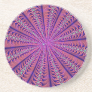 Dessous De Verre En Grès Fleur numérique rose et violet