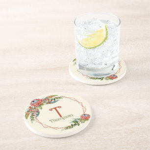 Dessous De Verre En Grès Fleur Orange Succulente