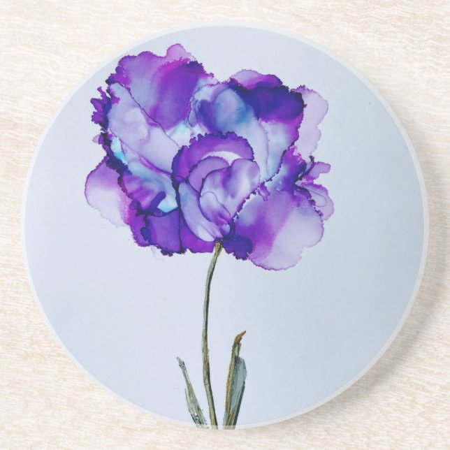Dessous De Verre En Grès Fleur pourpre (Devant)