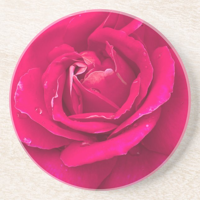 Dessous De Verre En Grès Fleur rose (Devant)