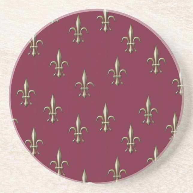 Dessous De Verre En Grès Fleur rouge de Lis (Devant)