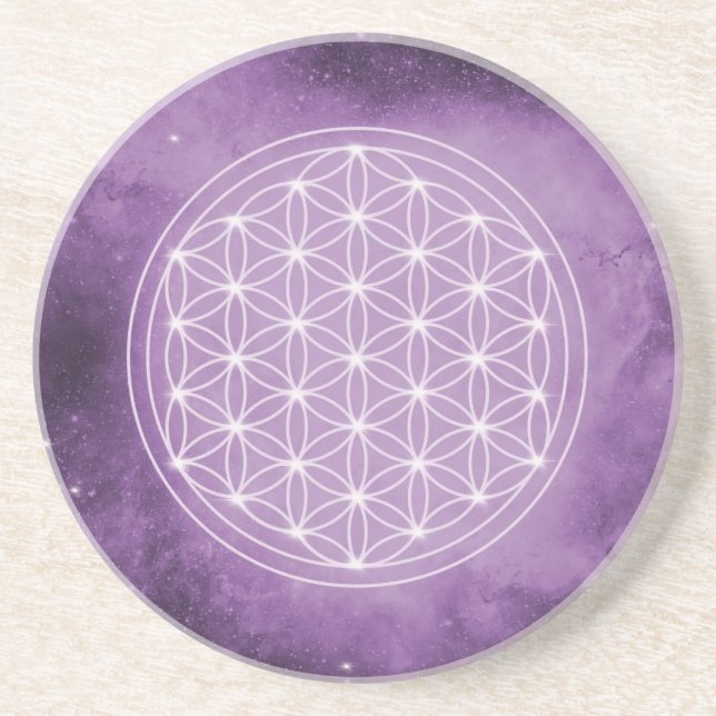 Dessous De Verre En Grès Fleur Violette de la Vie (Devant)