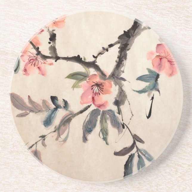 Dessous De Verre En Grès Fleurs (Devant)