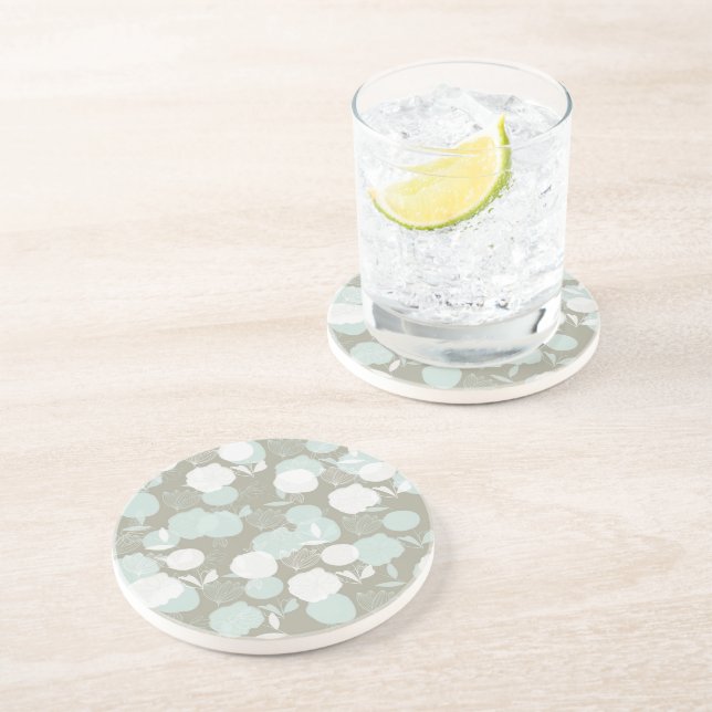 Dessous De Verre En Grès Fleurs (Côté)