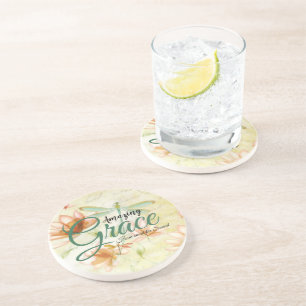 Dessous De Verre En Grès Fleurs Amazing Grace et libellule