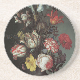 Dessous De Verre En Grès Fleurs Baroques Anciennes par Balthasar van der As