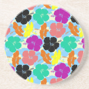 Dessous De Verre En Grès Fleurs colorées design motif