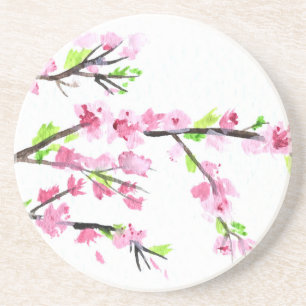 Dessous De Verre En Grès Fleurs de cerisiers