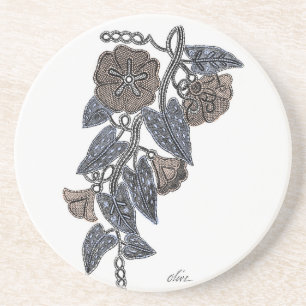 Dessous De Verre En Grès Fleurs de dentelle