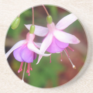 Dessous De Verre En Grès Fleurs de Fuschia