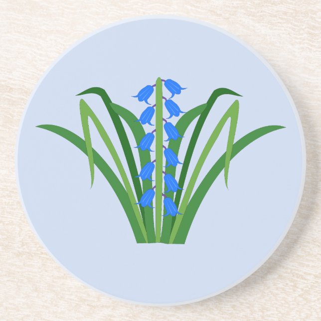 Dessous De Verre En Grès Fleurs de Jacinthe Bleue Garçon de Bébé Printemps (Devant)