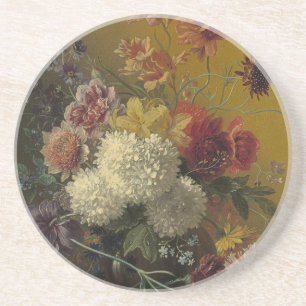 Dessous De Verre En Grès Fleurs de maître hollandais antique Georgius van O