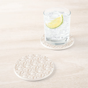 Dessous De Verre En Grès Fleurs de marguerite beige esthétique florale Dits