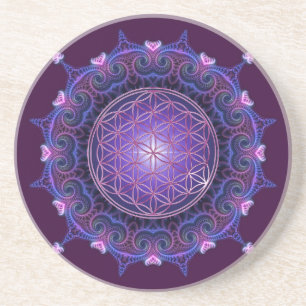 Dessous De Verre En Grès FLEURS DE VIE / Blume des Lebens - Mandala I