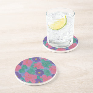 Dessous De Verre En Grès Fleurs d'Hibiscus tropicaux