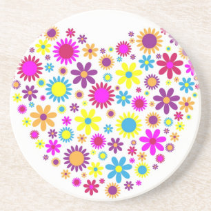 Dessous De Verre En Grès Fleurs heureuses