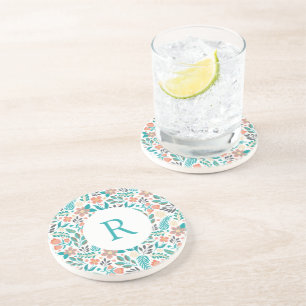 Dessous De Verre En Grès Fleurs printanières colorées pavé de souris motif