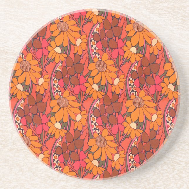 Dessous De Verre En Grès Fleurs Super tombées (Devant)