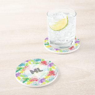 Dessous De Verre En Grès Fleurs tropicales sans couture motif