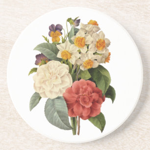 Dessous De Verre En Grès Fleurs vintages, Camellias et Narcisse, Redoute