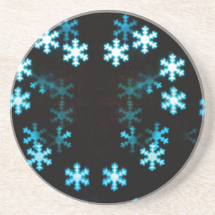 Dessous De Verre En Grès Flocons de neige de Noël magiques