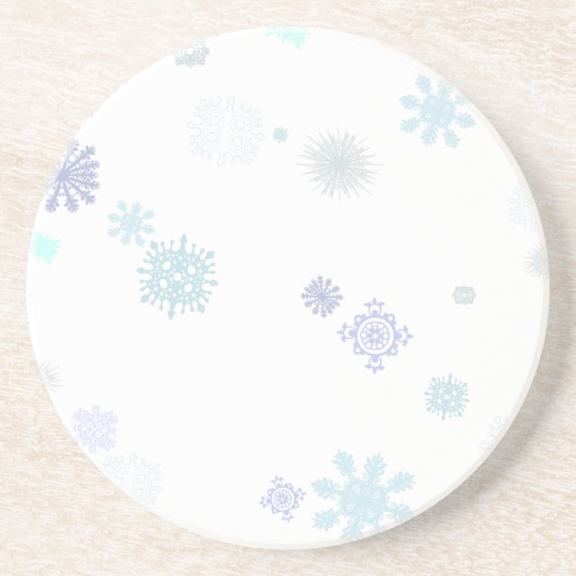 Dessous De Verre En Grès Flocons de neige pâles (Devant)