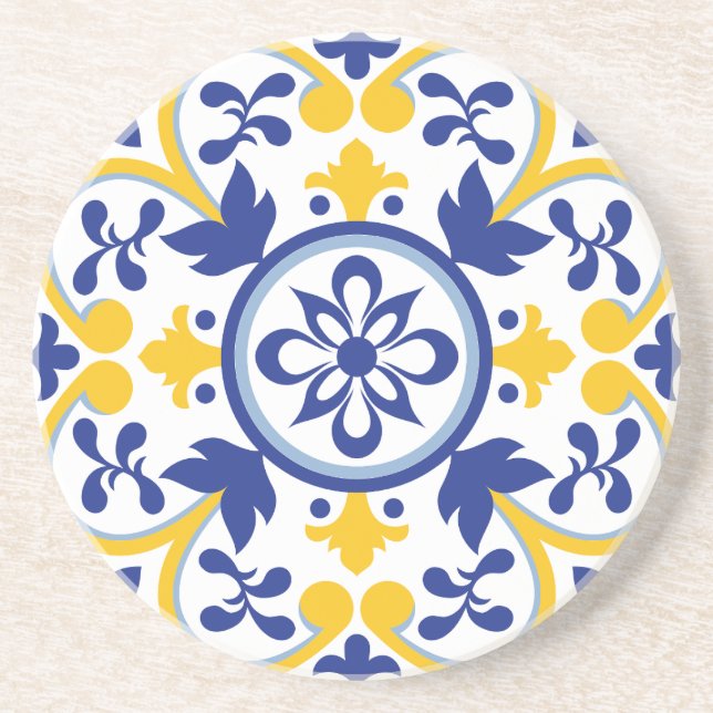 Dessous De Verre En Grès Floraison méditerranéenne (Devant)