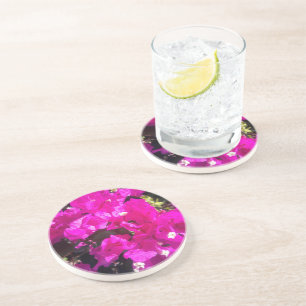 Dessous De Verre En Grès Floral rose vibre