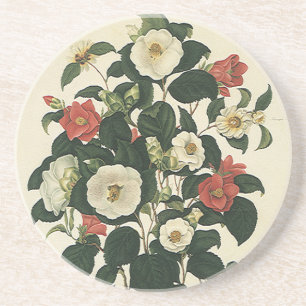 Dessous De Verre En Grès Floral vintage, Jardin antique Fleurs Roses