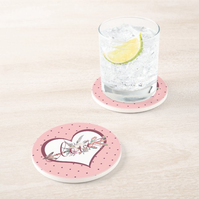 Dessous De Verre En Grès Flore valentine (Côté)