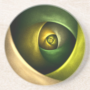 Dessous De Verre En Grès Flore verte Florale moderne Art Abstrait Motif #23